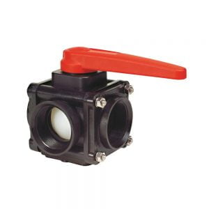 17853002 3 inch 3-Way Bolted Ball Valve - Side Connections